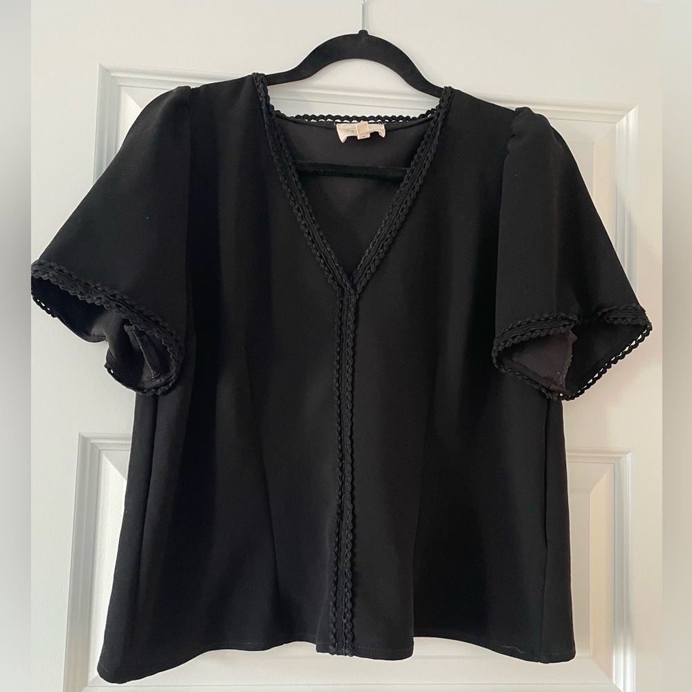 Sezane Black Blouse